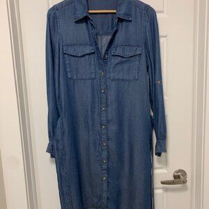 Lyocell denim shirt-dress